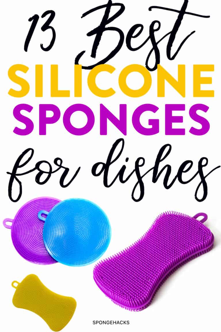 Asiopphire Silicone Dish Sponge Scrubber - 4 Dual-Sided Pack, BPA Free, Food Grade Silicone for Housecleaning