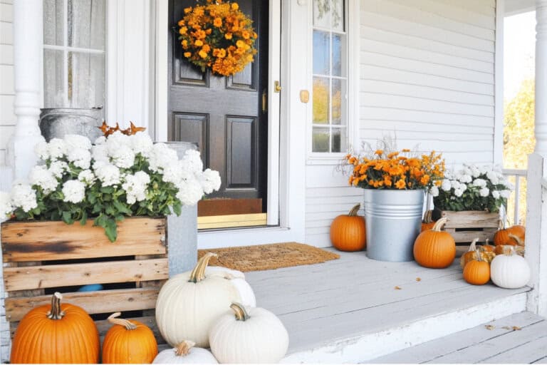 41 Cozy, Cute & Rustic Fall Planters for the Front Porch